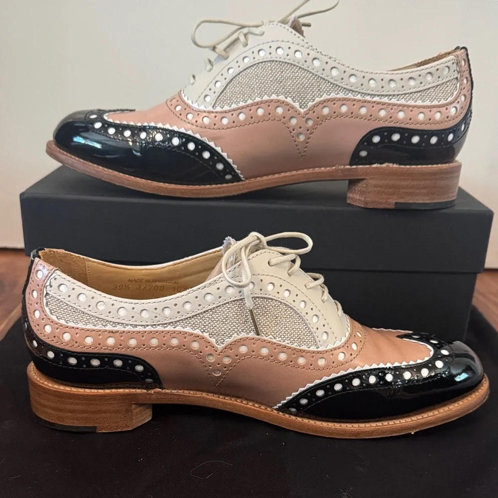 Angela Scott Women's Oxfords- Black, Pink, and Cream - Picture 7 of 8